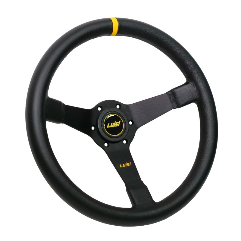 Luisi Mirage Corsa Sportlenkrad Leder schwarz / gelb geschüsselt & TÜV Prüfbericht